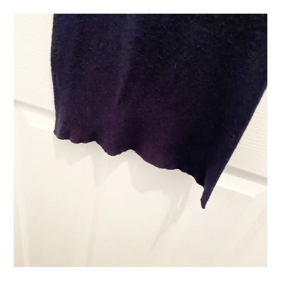 38 Daniel Cremieux Cotton & Cashmere Navy Blue Unisex Scarf - Picture 5 of 6